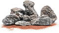 SubstrateSource Natural Aquarium Stones - Neutral Gray with Cream & Brown Accents, Weathered Layered Aquascaping Rocks for Canyon Builds, Betta Fish Tank, Cichlids & Reptile Enclosure - Rhino, 20 LB
