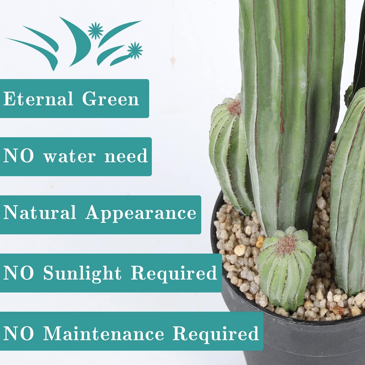 Artificial Cactus Fake Cacti 24" Faux Potted Cactus Plants for Home Store Office Decoration