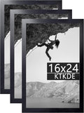 KTKDE 16x24 Picture Frame Wooden Black 3 Pack,Poster Frames with Polished Plexiglass, Wall Hanging Large Studio Gallery Photo Frames Decorating for Minimalist Style Suitable,Any style Best gift