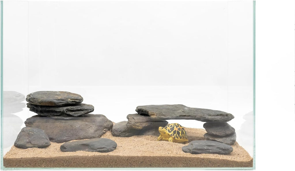Aquarium Stone Natural Slate Stream Turtle Tank Rocks 3-7 inches Fish Rock for Aquarium Aquascaping Shrimp Tanks Amphibian Enclosures Paludarium-5lb