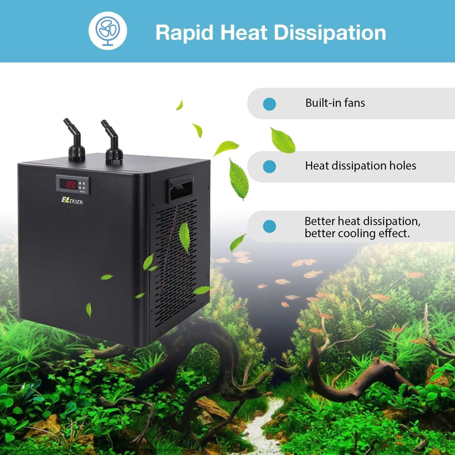 Aquarium Chiller, 79 gal 1/3 HP 300L Water Chiller for Cold Plunge, Hydroponic Cooler Fish Tank Cooling System for Axolotl Coral Reef Shrimp with Pump and Pipe