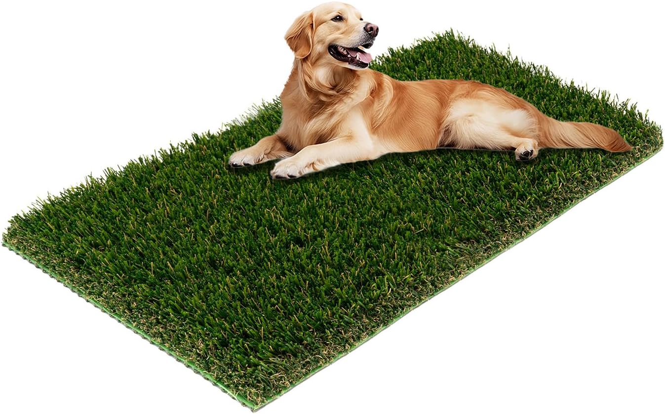 Artificial Grass Rug Outdoor Indoor,1.5 in Thick,Fake Grass Carpet Synthetic Turf Rug Realistic Turf Rug for Garden,Balcony,Patio with Drainage Holes (4FTX6FT)