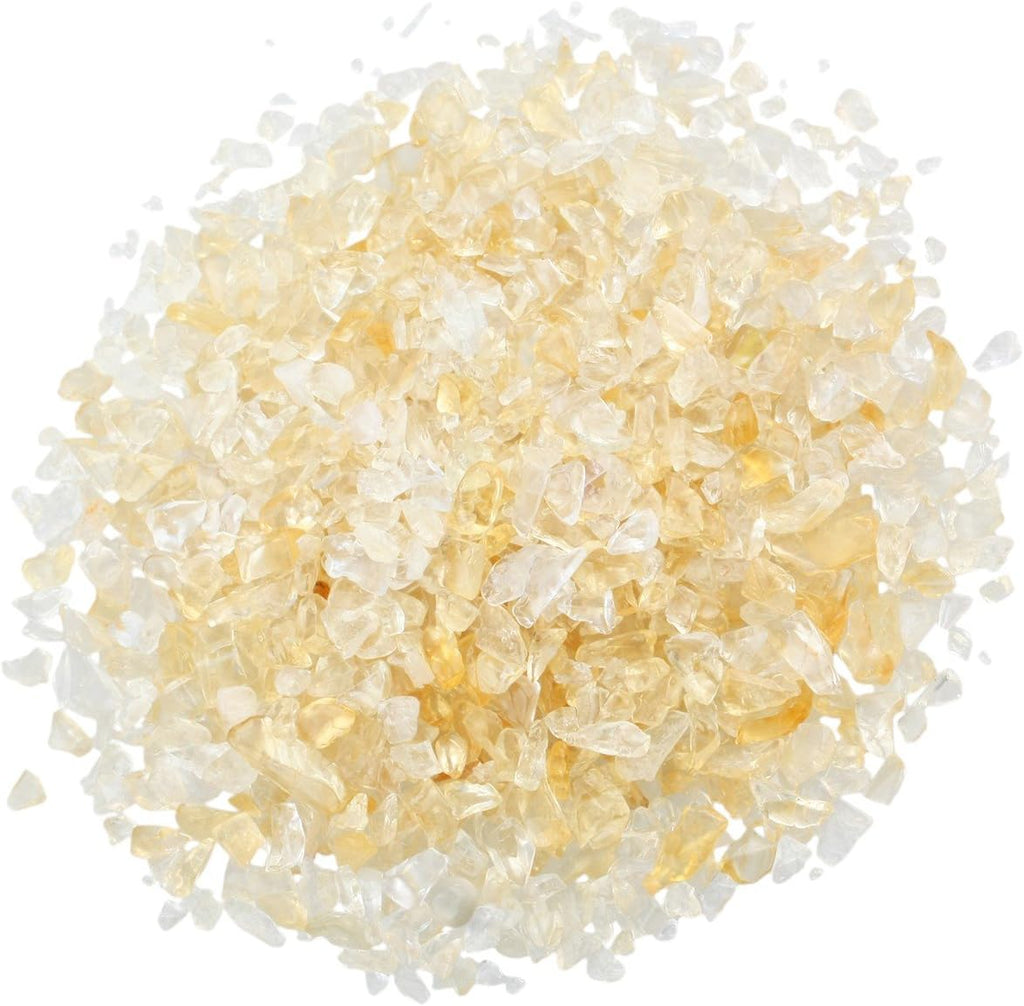 SUNYIK Citrine Tumbled Chips Stone Crushed Crystal Quartz Pieces Irregular Shaped Stones 1pound(about 460 gram)