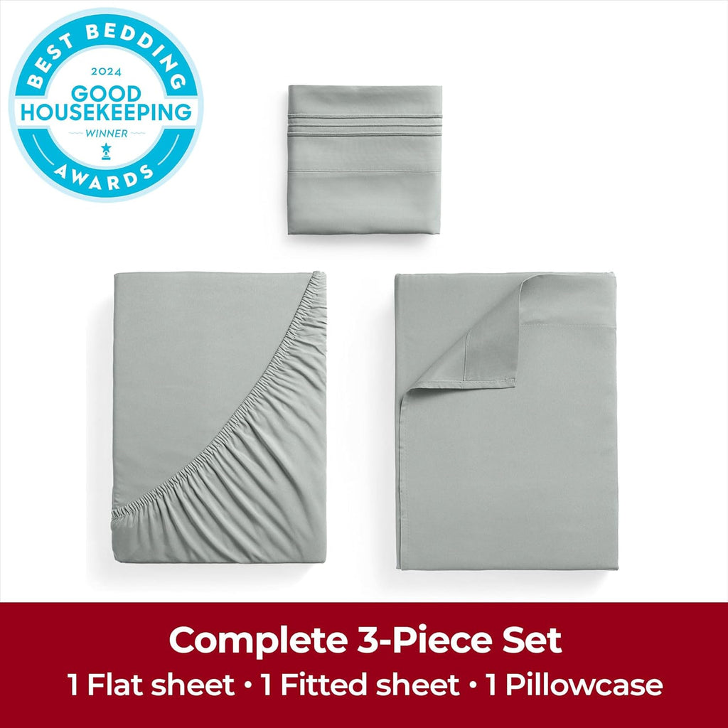 Mellanni Extra Deep Twin XL Sheets - 3 PC Iconic Collection Bedding - Hotel Luxury, Ultra Soft, Cooling Bed Sheets - Wrinkle, Fade, Stain Resistant (Twin Extra Long, Spa Mint)