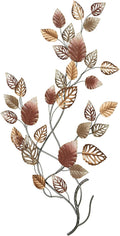 Touch of Class Swaying Leaves and Branches Metal Wall Art, 52 by 30 Inches, Earth Tones