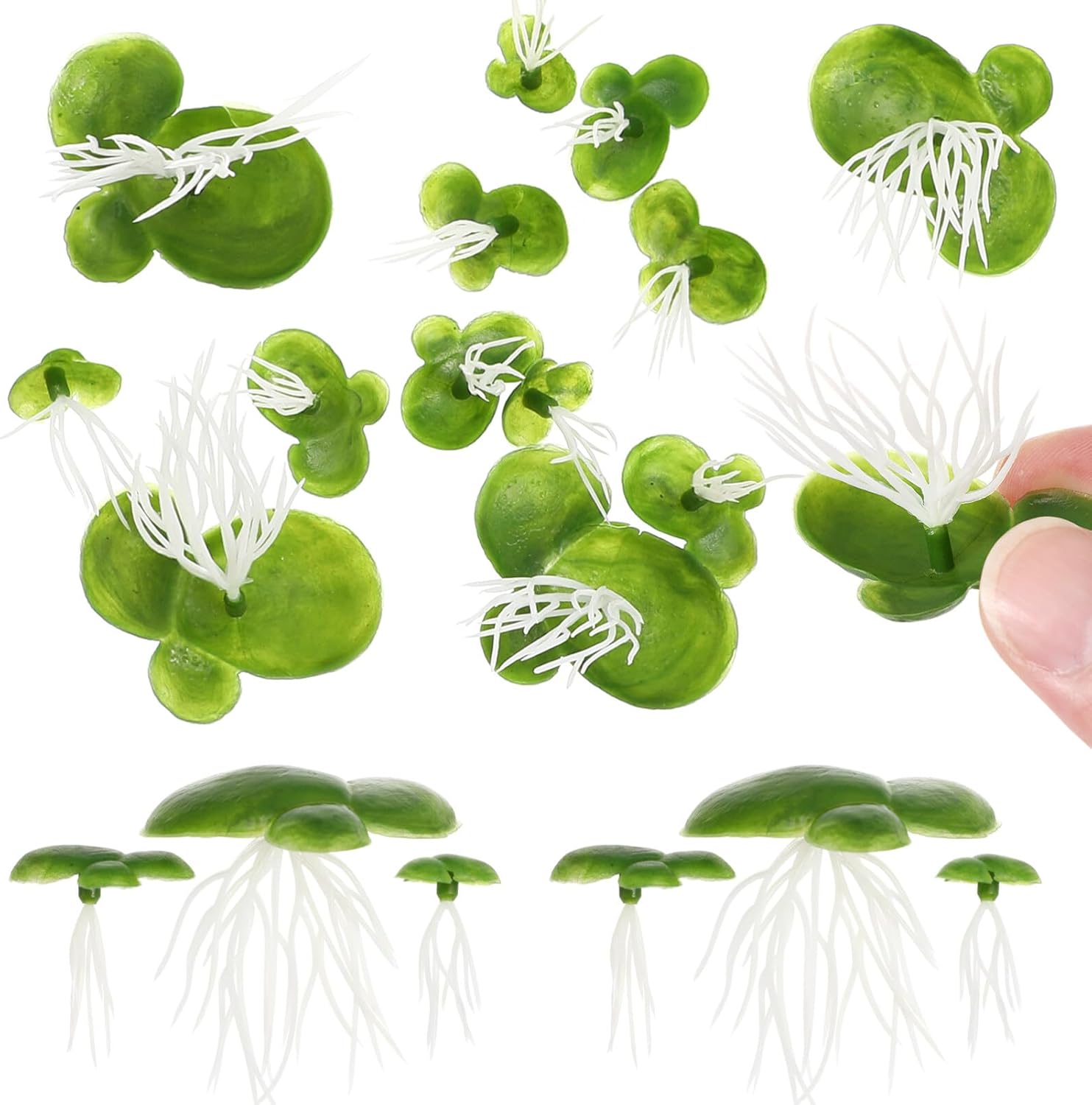 108pcs Plastic Duckweed Artificial Floating Duckweed Mini Fake Duckweed Simulation Floating Plants for Aquarium Fish Tank Decor