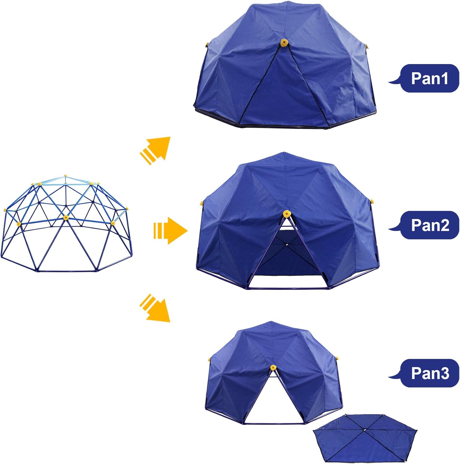 10ft Climbing Dome Canopy, UV-Resistant Play Tent Cover for Outdoor Play Equipment, Easy to Install and Washable (Canopy Only)