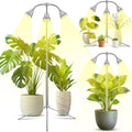 Grow Lights with 3 Heads for Indoor Plants, 10-55 Inches Height Adjustable Aluminum Alloy, Full Spectrum Plant Growing Lamps with Detachable Tripod Stand, Auto On/Off Timer