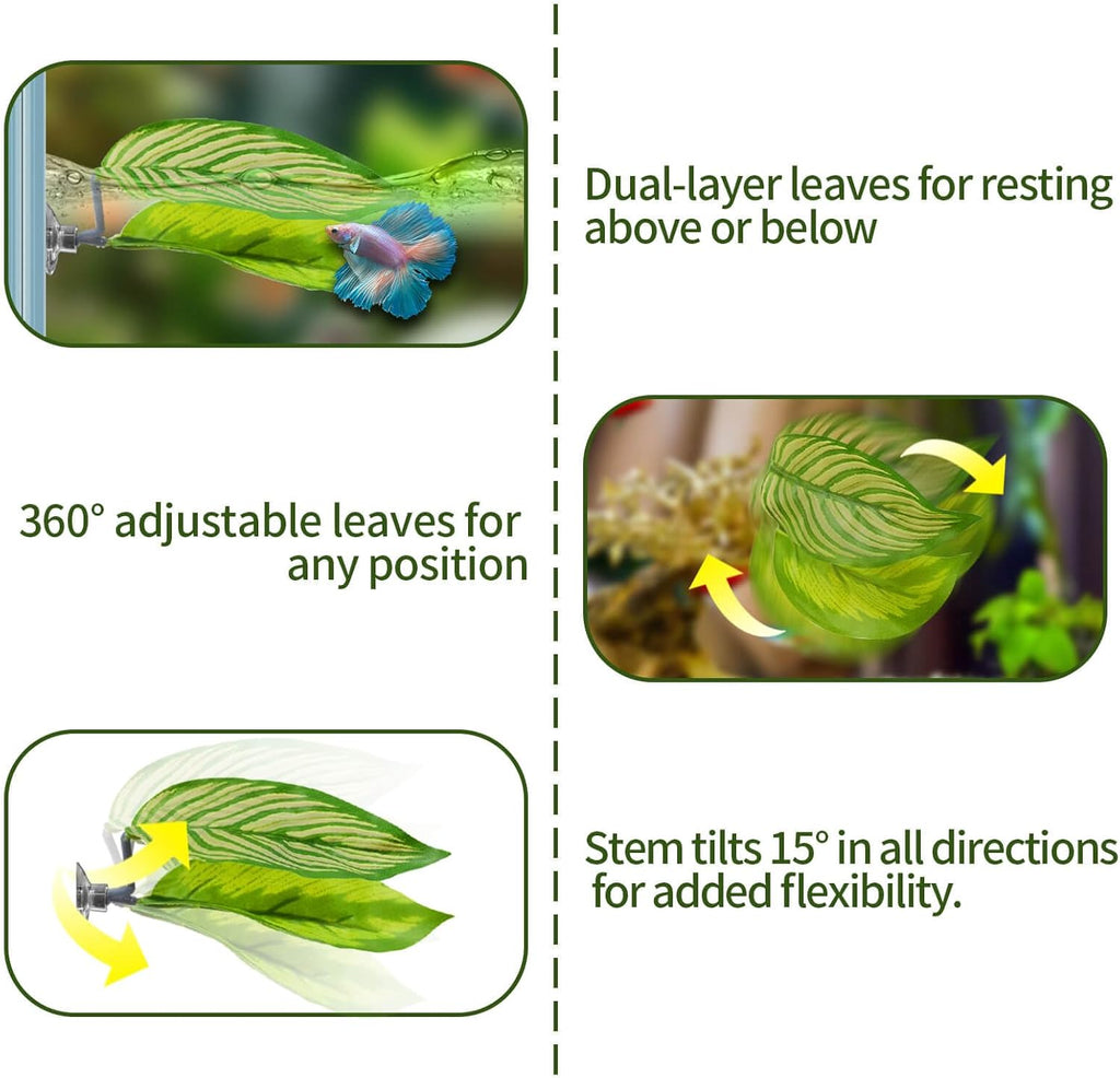 5PCS Betta Hammock & Fish Toys Set, Soft Aquarium Decor Plastic Plants that Won’t Damage Fishtail, Acrylic Tube Tunnel for Betta Fish Tank Decorations, Aquarium Hideout with Spare Suction Cups