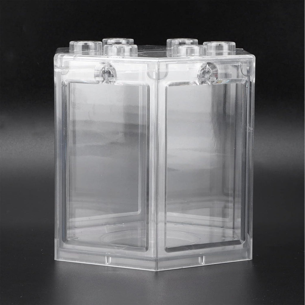 Small Betta Fish Tank, Hex Shape Portable Mini Aquarium Tank, Fish Tank Starter Kits Fish Bowl Aquarium Starter Kits for Turtle Reptile Shrimp Moss Crab Insects Habitat as Decoration(Transparent)