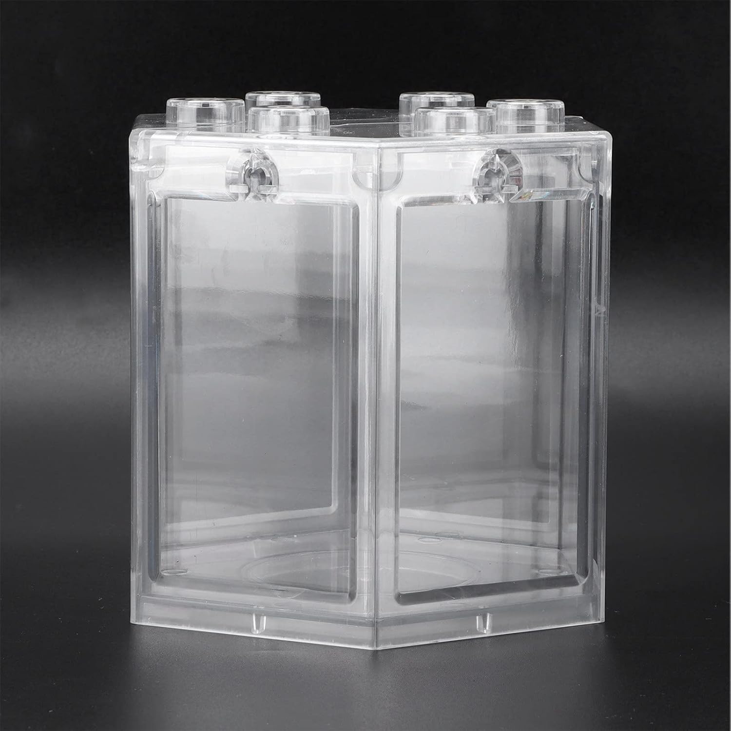 Small Betta Fish Tank, Hex Shape Portable Mini Aquarium Tank, Fish Tank Starter Kits Fish Bowl Aquarium Starter Kits for Turtle Reptile Shrimp Moss Crab Insects Habitat as Decoration(Transparent)