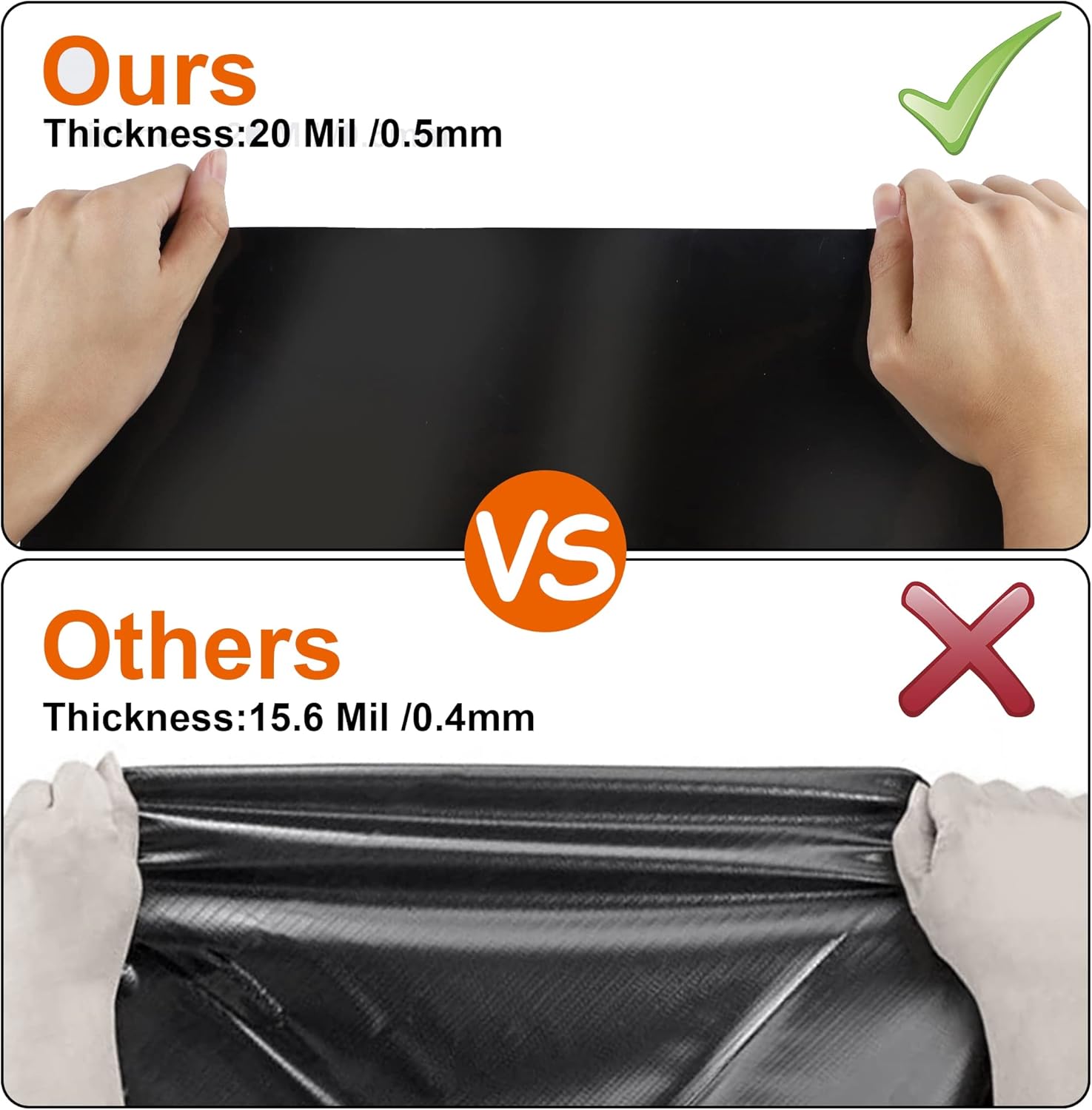15 x 20 FT Pond Liner, 20 Mil Fish Pond HDPE Liner, Pond Liners for Outdoor Ponds, Koi Ponds, Garden Fountain, Waterfall