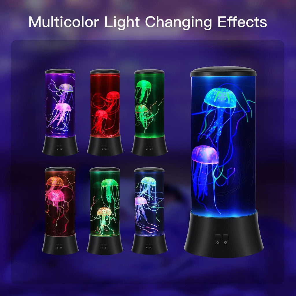 Meloki Floating Jellyfish Lamp - Electric Jelly Fish Light Lamp with Auto Color Changing, Ultra-Quiet Water Pump, Holiday Gift for Kids Men Women, Home Room Mood Decor