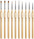 Golden Maple Miniature Paint Brushes 10pcs Detail Paint Brushes Flat Angle Filbert Fine Detail Brush Set for Acrylic, Watercolor, Miniature Models
