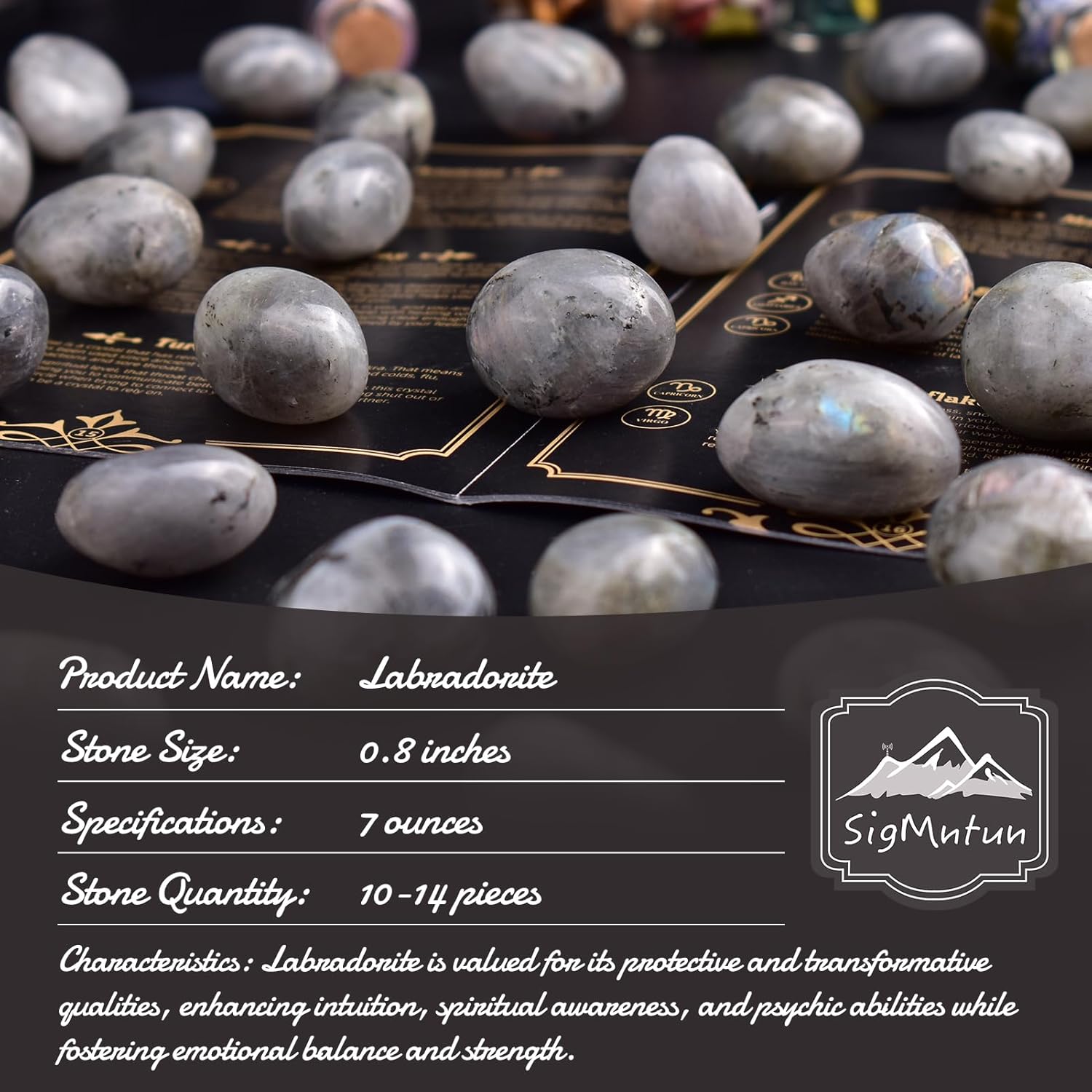 Polished Stone Set Labradorite Crystals, 0.8" Handpicked Tumbled Gemstones Rocks, Pebbles for Reiki, Chakra, Healing, Home Decor
