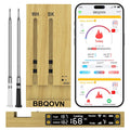 WIFI Wireless Meat Thermometer Unlimited Range 7 NIST Certified Accuracy Sensors Sub-1G(10X Stronger than Bluetooth)APP&Magnetic Smart Digital Base for BBQ,Oven,Smoker,Grill (2, black, small)