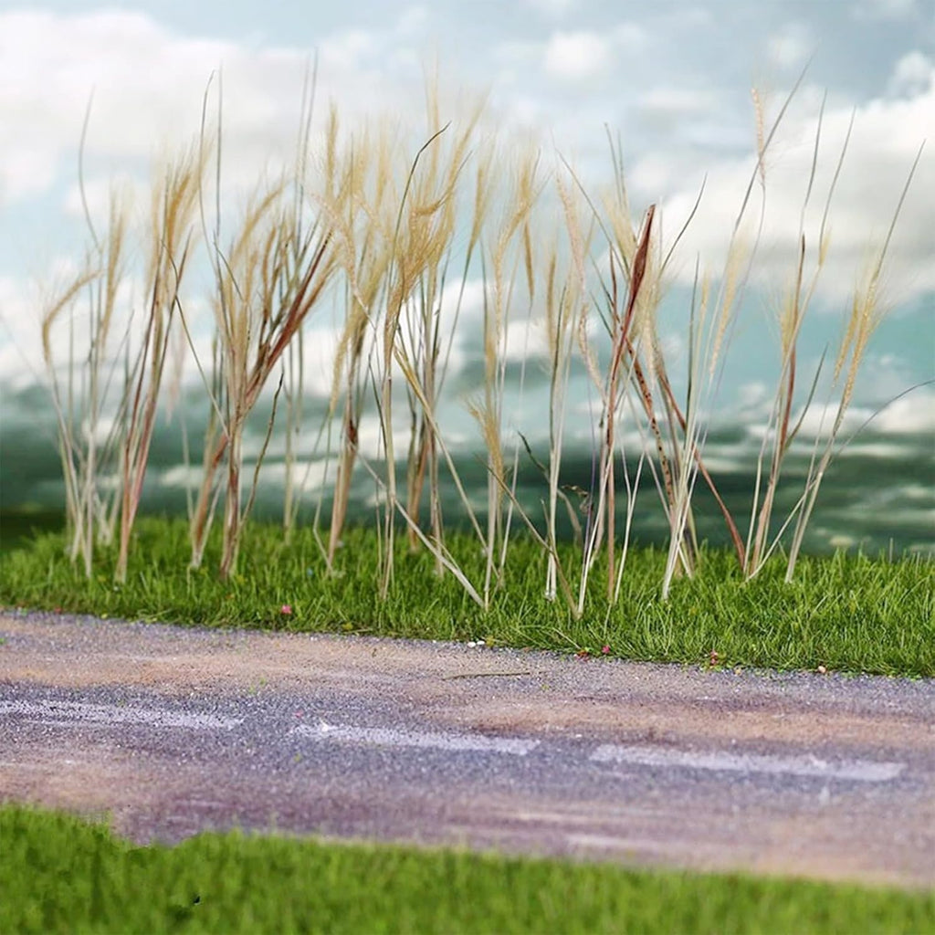 Woohome 2 Pack Miniature Static Grass Model Wheat Model Grass Tufts Static Artificial Grass for Train Landscape Railroad Scenery