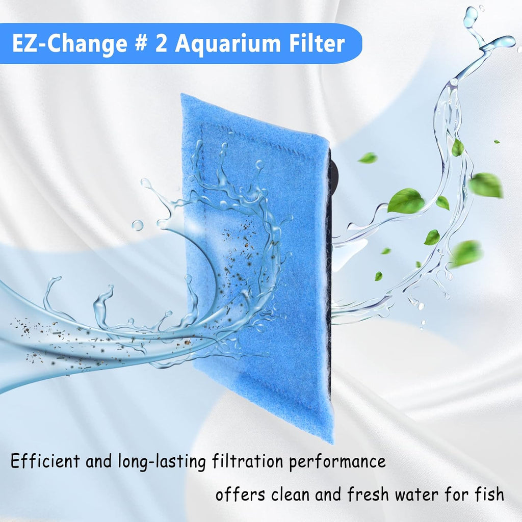 EZ-Change #2 Aquarium Filter Cartridge - Compatible with Aqua-Tech 10-20 Aquarium Filter - 12 PCS Fish Tank Filter Cartridges Compatible with AquaTeach 10-20 Power Filter