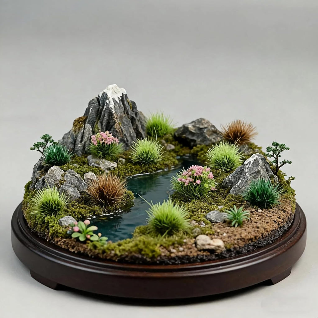 372 Pcs Static Grass Clusters, All Seasons Blend Miniature Grass Tufts for Railway Scenery, Train Layouts, Wargaming Terrain, Diorama Landscape