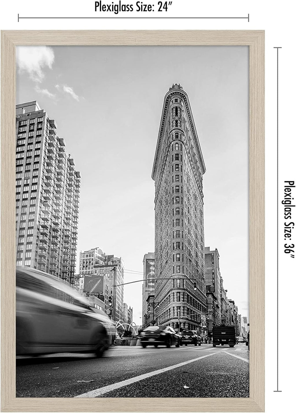 Americanflat 24x36 Poster Frame with Polished Plexiglass - Wide Picture Frames Made of Engineered Wood for Vertical or Horizontal Wall Display - Epic Collection - Driftwood