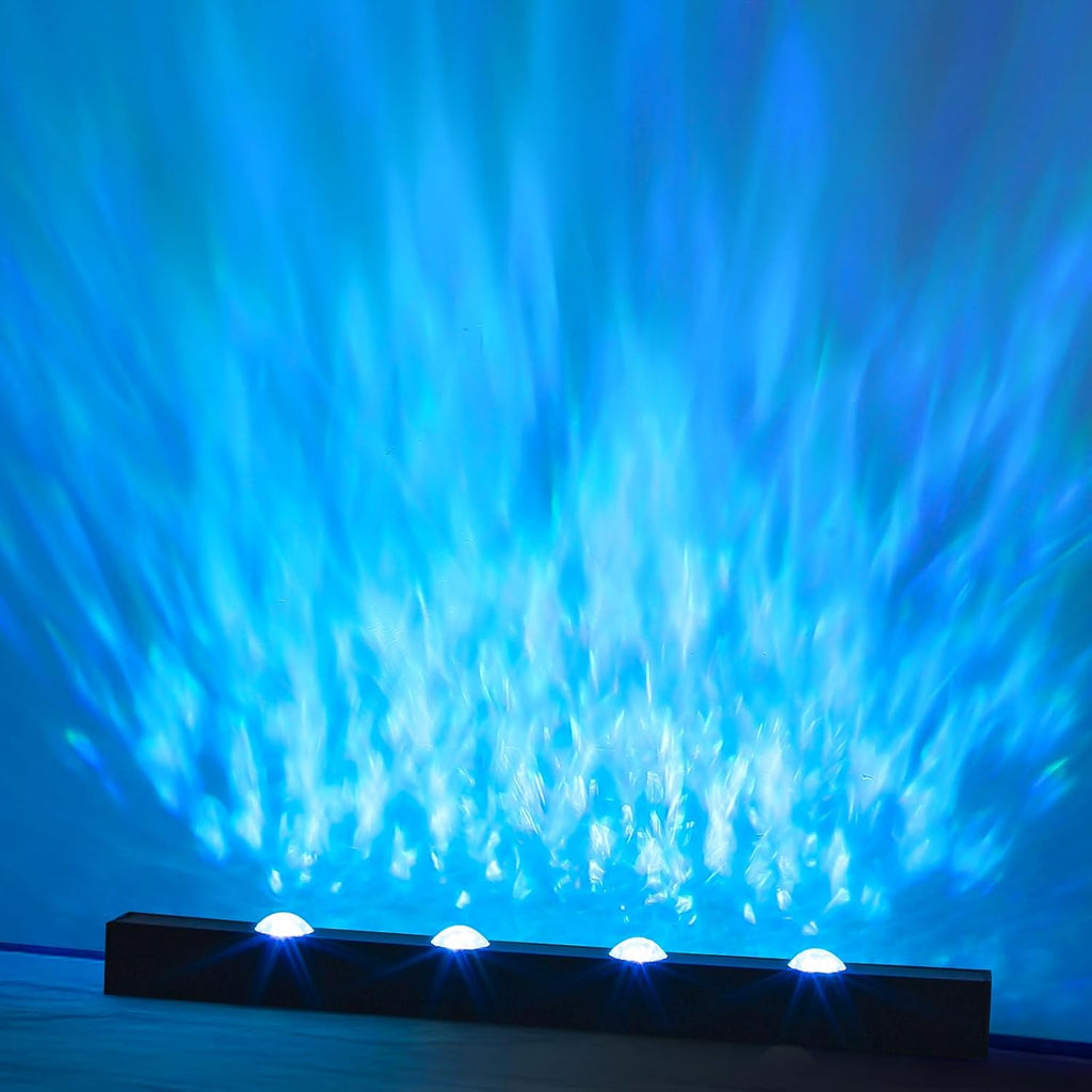 RGBW LED Ocean Wave Projection Light, 28W Enhanced & Completely Silent, Cool Ambient & Romantic Color Changing Lighting for Bedroom, Gaming Room, Home, Bar, Living Room Decor