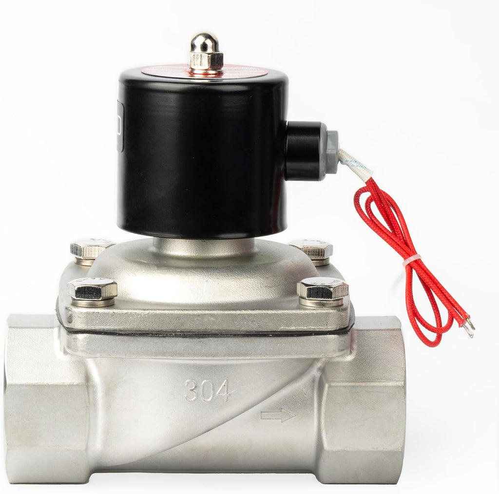U.S. Solid 2" Solenoid Valve - 110V AC Stainless Steel Electric Solenoid Valve, Normally Closed, Viton Seal