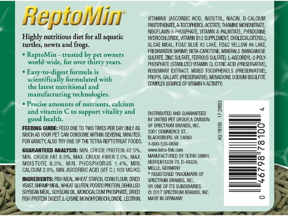 Tetra ReptoMin Floating Food Sticks great for Aquatic Turtles, Newts and Frogs, 24 Pack of 3.17 Ounce Bottles