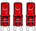 Reptile Heat Lamp G9 Bulb 25W 120V 2 Pin 3 Pack Base Light Bulb Replacement Dimmable Warm Red