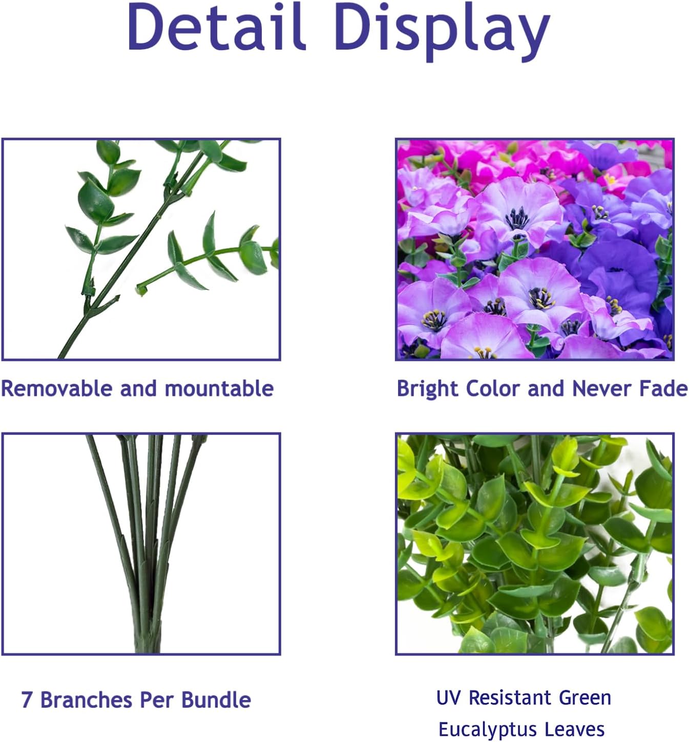 Artificial Flowers for Outdoors,UV Resistant Artificial Outdoor Flowers,Not-Fading Faux Flowers for Outdoor Planters for Front Door Porch Yard Patio Garden Home Decor,12 Bundles Mix 3 Colors