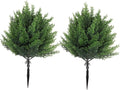 RECUTMS Artificial Cypress Topiary Ball Trees Artificial Shrub Bushes with Ground Spike, UV Resistant Fake Shrubs Faux Cedar Bushes Small Christmas Tree Faux Outdoor Plants for Planters,2Pcs (Green)