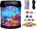 Fake Fish Lamp, Artificial Aquarium Light, Motion Lamp Night Light with 7 Moving Fish, 6 Color Setting Ocean Night Lamp, USB Powered, DIY Ocean Stickers, Ideal Gifts for Kids Men Women Friends Family