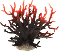 VOCOSTE Coral Reef Decor, Mini Faux Coral Decor for Aquarium Decorations, Black Red,6.5"x5.83"