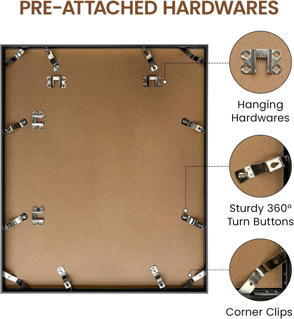 Heimlove 15x18 Metal Picture Frame,Black Aluminum Photo Frames-Real Tempered Glass,Wall Gallery Poster Puzzles Artwork frame Mounting Horizontally or Vertically Decor for Wall-1Pack