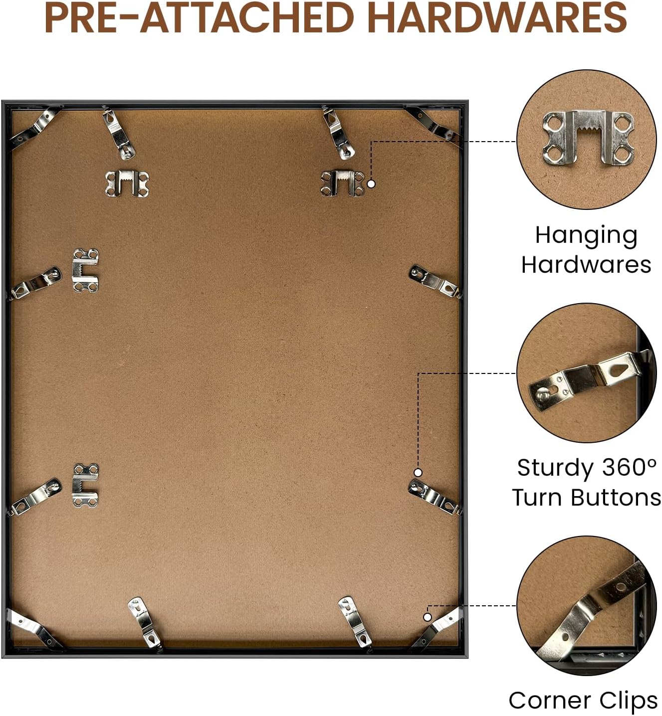 Heimlove 15x18 Metal Picture Frame,Black Aluminum Photo Frames-Real Tempered Glass,Wall Gallery Poster Puzzles Artwork frame Mounting Horizontally or Vertically Decor for Wall-1Pack