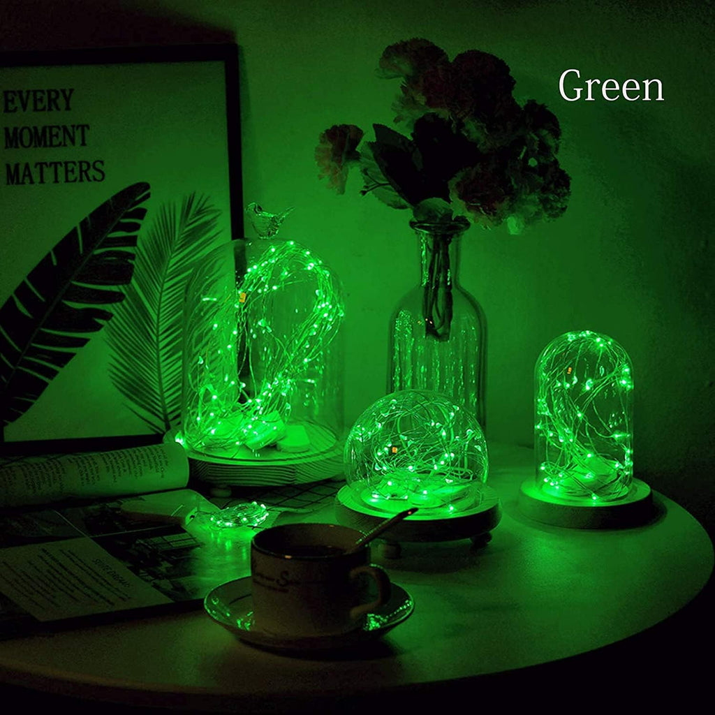 ANGMLN 10 Pack Green Fairy Lights 9.8' 30 LED Mini String Lights for Crafts, Christmas, Wedding, St Patrick's Day, Party, Costume Decoration