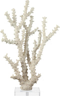 Deco 79 Polystone Coral Decorative Sculpture Home Decor Statue with Clear Acrylic Base, Accent Figurine 9" x 4" x 14", Cream