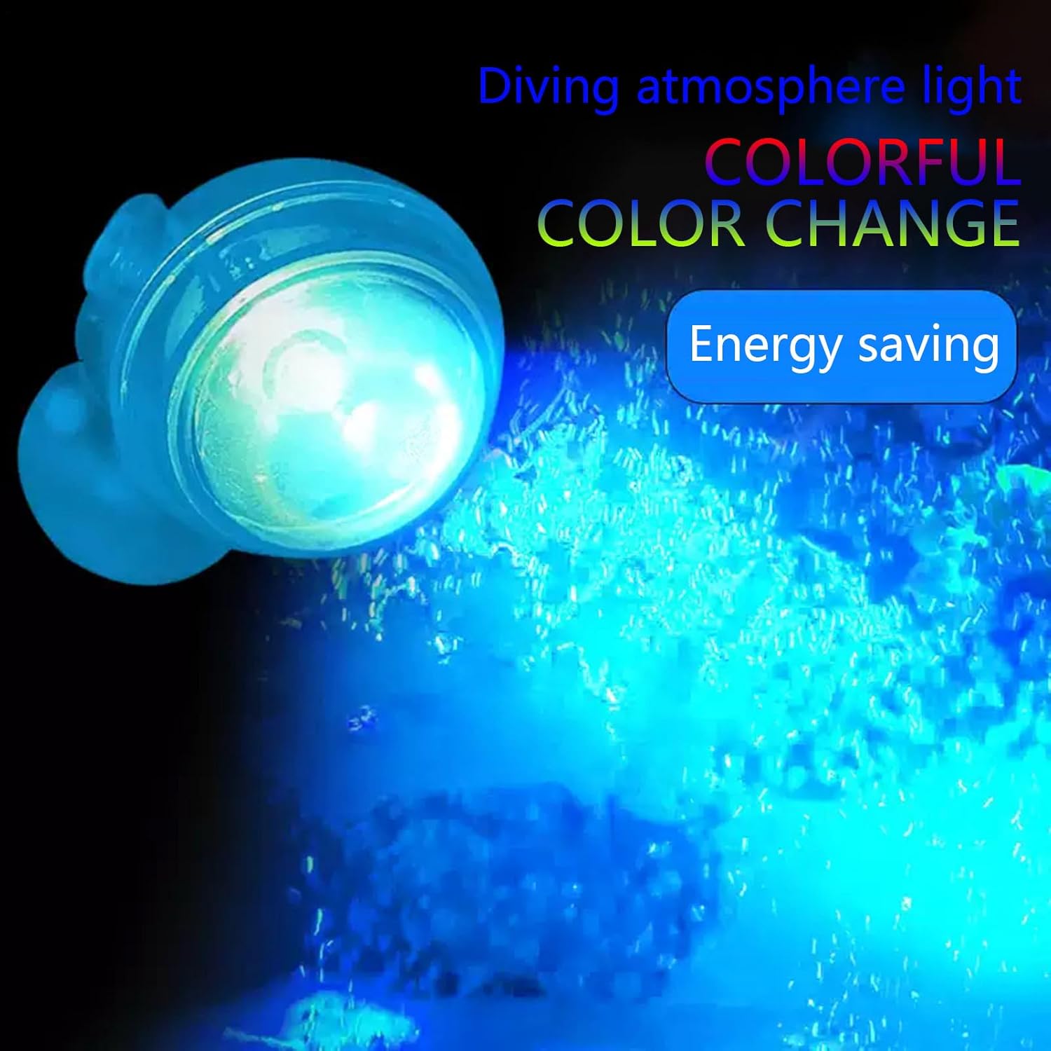 Submersible Aquarium Light - 6-Color LED Water Lamp, Submersible Aquarium Light for, Bright Vibrant Illumination, Easy to Use Plug-and-Play Design, Pool Lighting Tool, Decorative Accessory