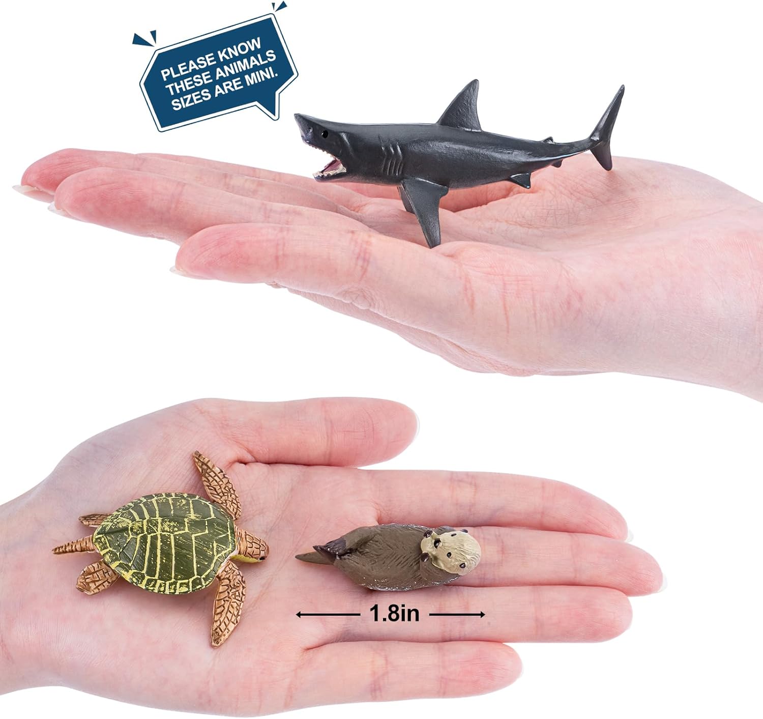 36PCS Sea Animal Toys with Shark, Whale, Octopus & Other Ocean Animal FigurinesToys for Kids, Ocean Theme Cake Toppers Party Favors Birthday Gift for Boys Girls