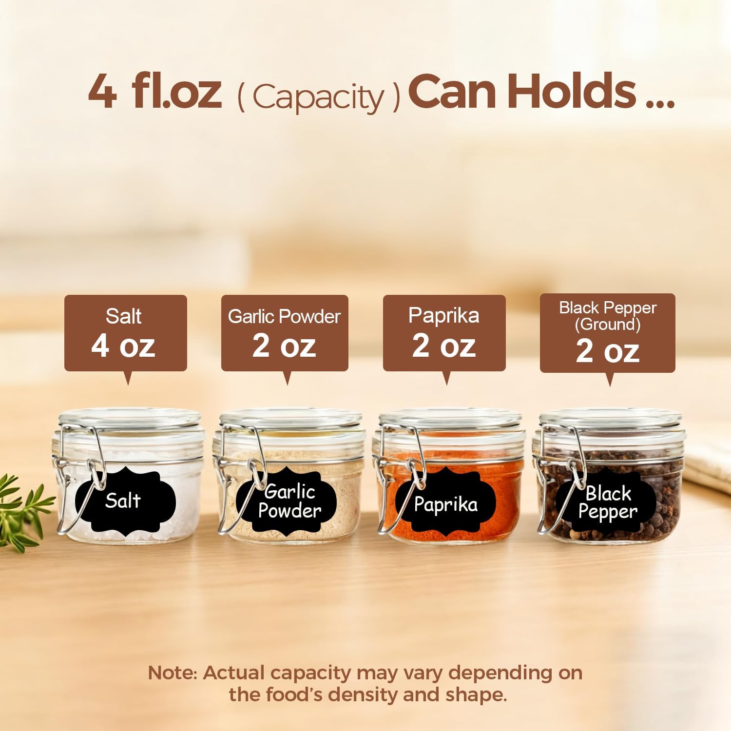 ComSaf 4oz Small Airtight Glass Jars Set of 12 with Lids Food Storage Jar Round, Mason Jar, Mini Storage Container with Clear Preserving Seal Wire Clip Fastening for Kitchen Canning, Jam, Spice, Honey