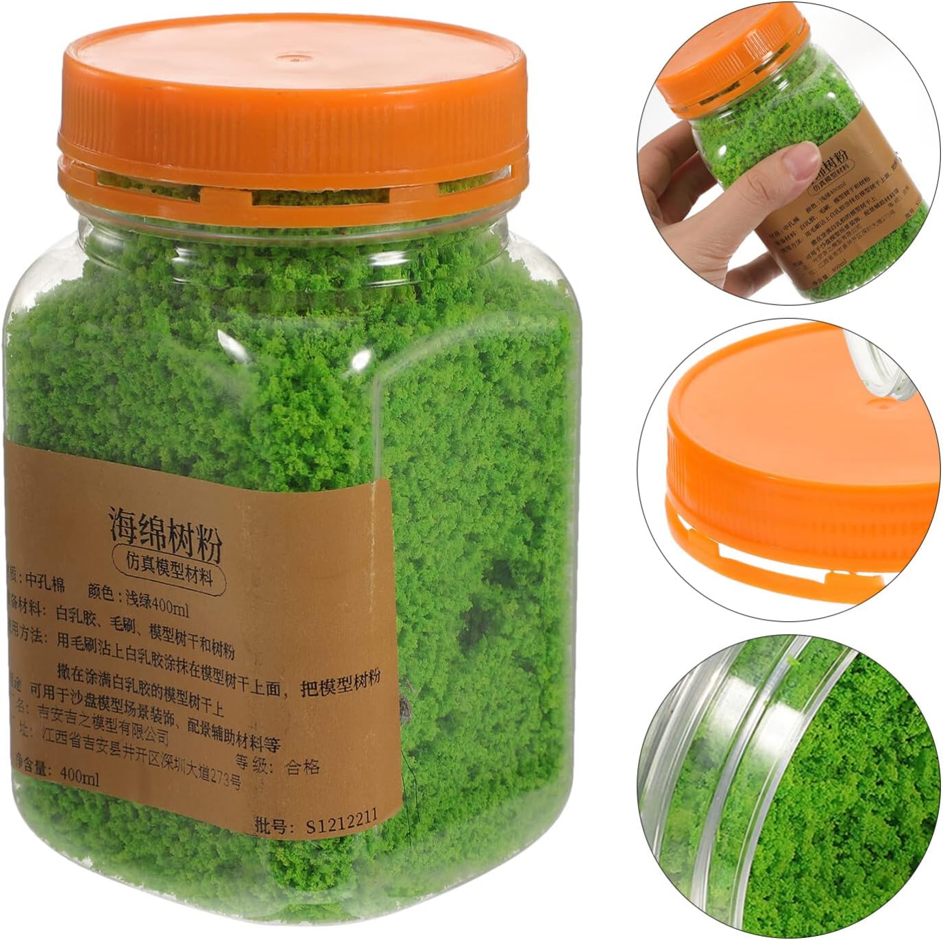 Gadpiparty 400ml Realistic Grass Scatter - Miniature Terrain Powder for Fairy Gardens, Model Railways - Light Green DIY Fake Moss, Flocking for Diorama & Wargaming