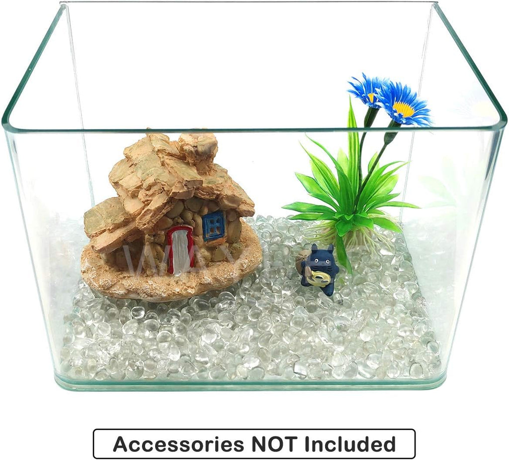 WAYBER Glass Stones, 1Lb/460g Irregular Sea Glass Dercorative Rocks Non-Toxic Artificial Crystal Pebbles for Aquarium Decoration/Vase Filler/Table Scatter/Handcraft/Jewelry Making/Gems Display, Clear