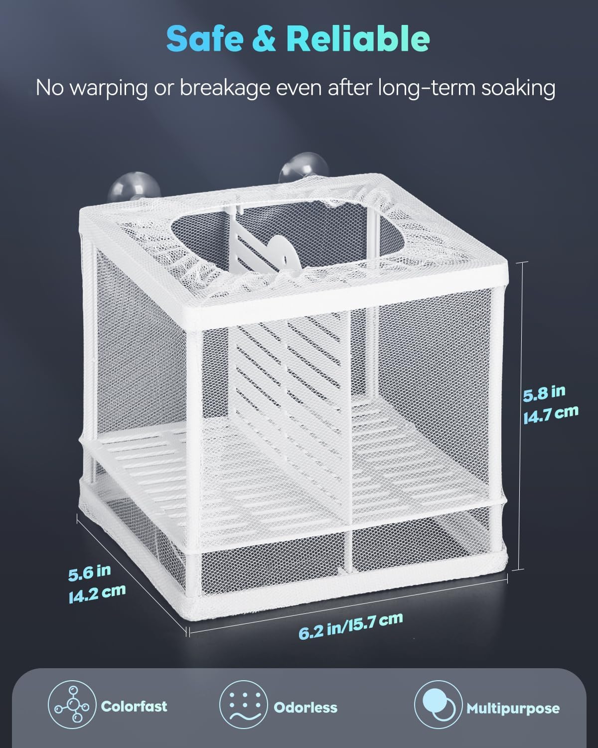 Pawfly Aquarium Breeder Net with Nylon Mesh & Suction Cups - Small Isolation Box for Baby Fish & Shrimp