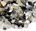 Skyflame 10-Pound Blended Fire Glass for Fire Pit Fireplace Landscaping - 1/2 Inch Reflective Tempered Fireglass Onyx Black, Platinum, Gold