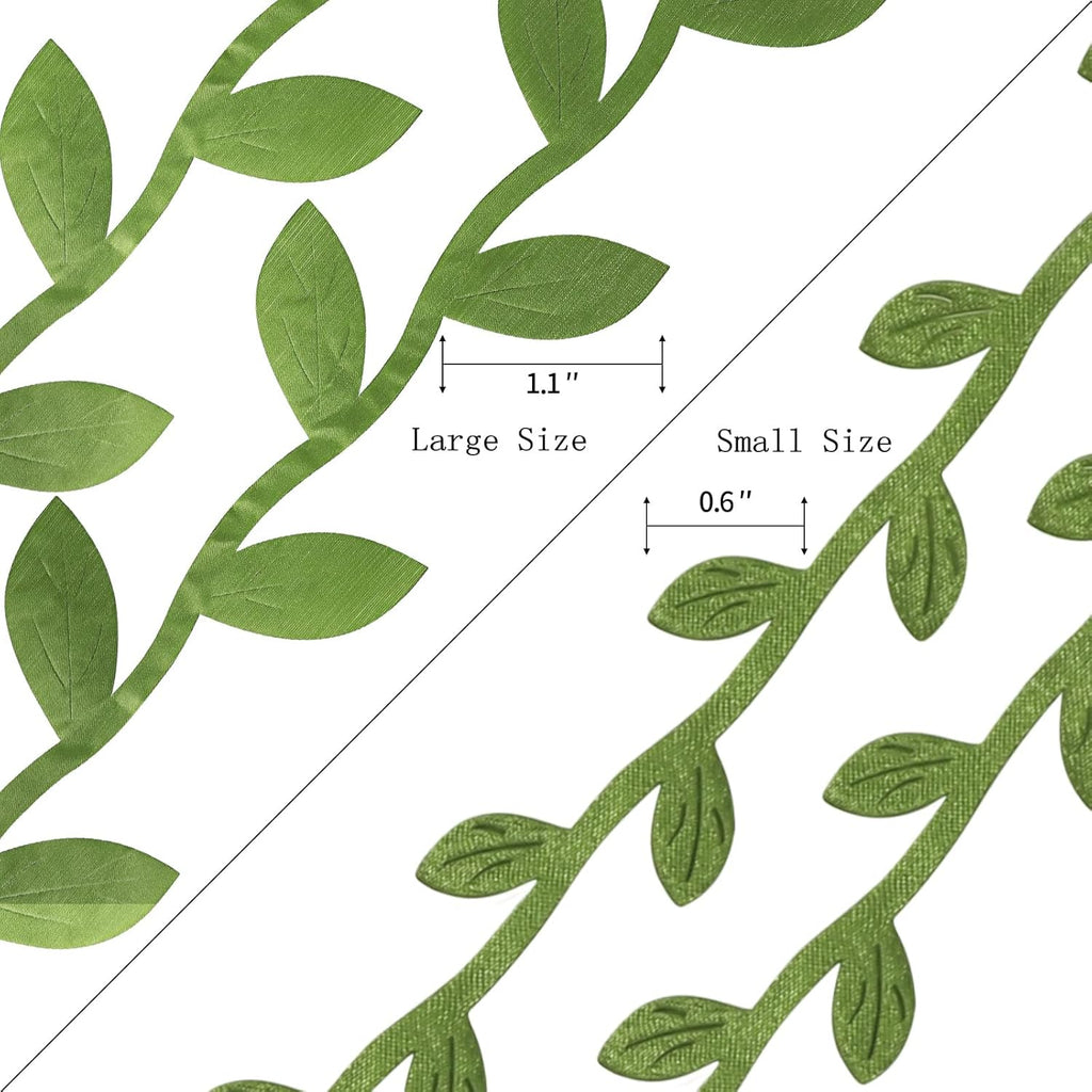 132 ft Large Leaf Trim Ribbon,Artificial Greenery Garland Vines for Baby Shower DIY Craft Wreaths Party Wedding Home Christmas Decoration