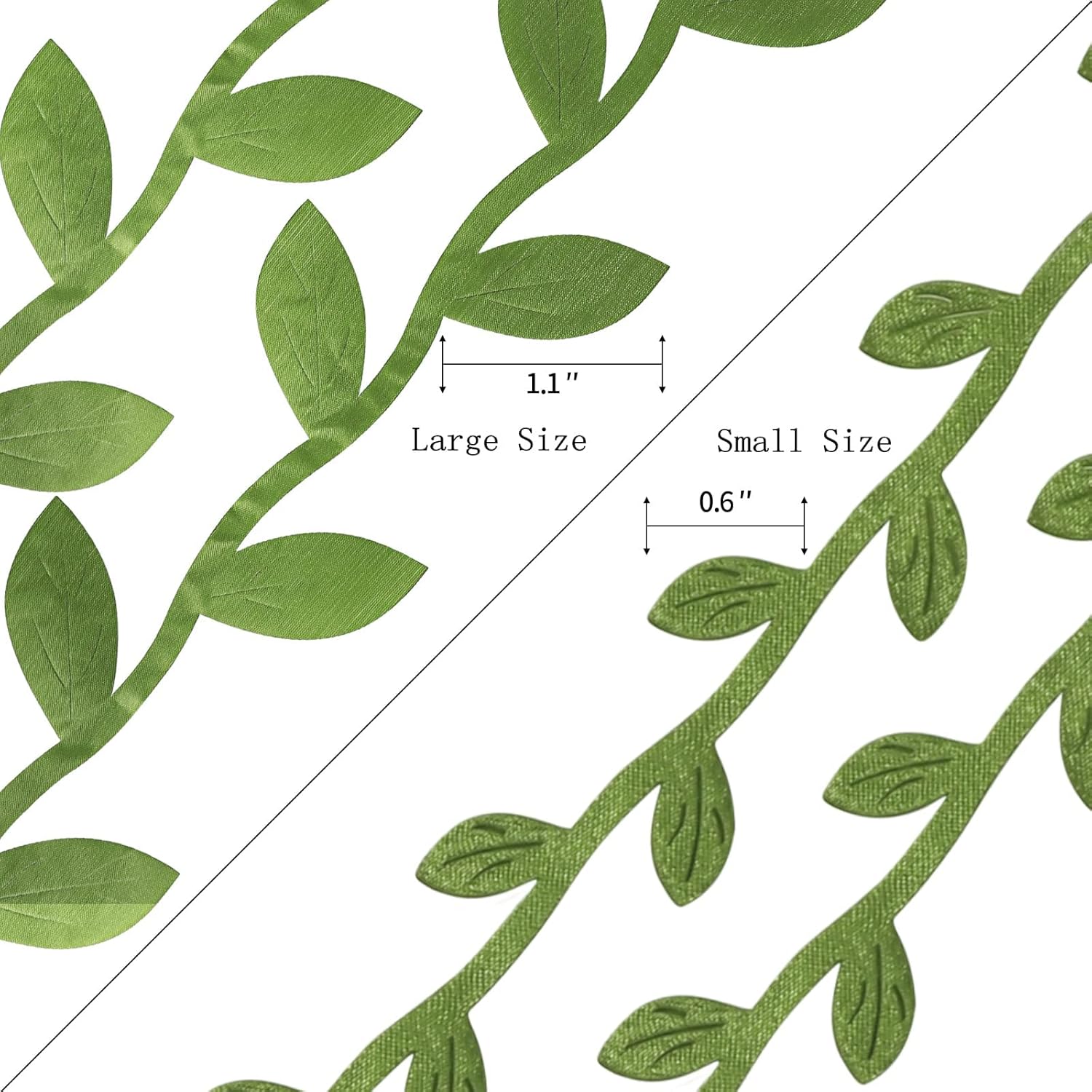 132 ft Large Leaf Trim Ribbon,Artificial Greenery Garland Vines for Baby Shower DIY Craft Wreaths Party Wedding Home Christmas Decoration