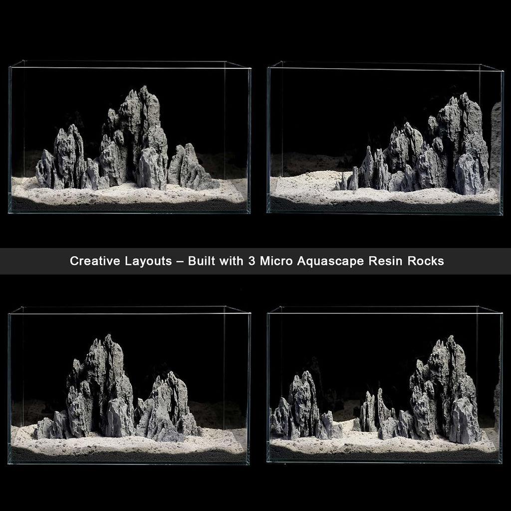 FZONE Resin Seiryu Stone Model Ph-Neutral Aquarium Rocks for aquascaping, Micro-Landscapes