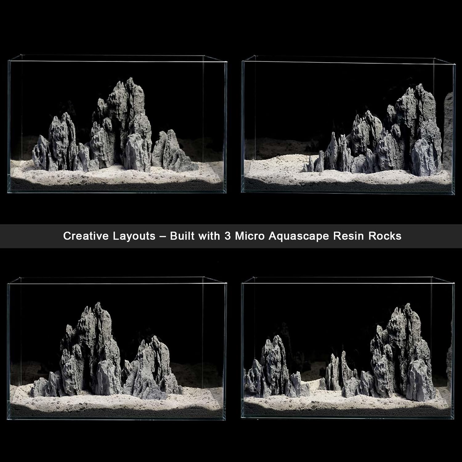 FZONE Aquarium Rocks Aquascaping, Micro Resin Seiryu Rock for Aquascaping