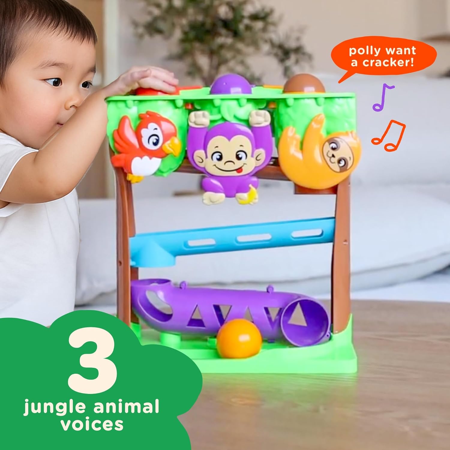 Move2Play, 30+ Jungle-Jammin’ Songs & Phrases | 30+ Fin-Tastic Songs & Phrases | Baby & Toddler Musical Toy | First Birthday Present for 1+ Year Old | Ages 6-24 Months | Boy & Girl