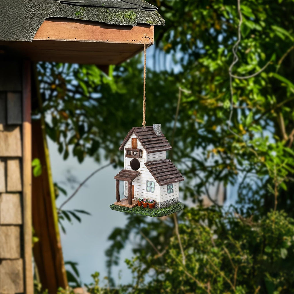 Yinns Resin Bird House for Outside, Small Birdhouses for Outdoors for Nesting, Decorative Home Bird Houses for Yard Garden Decor, Water Proof