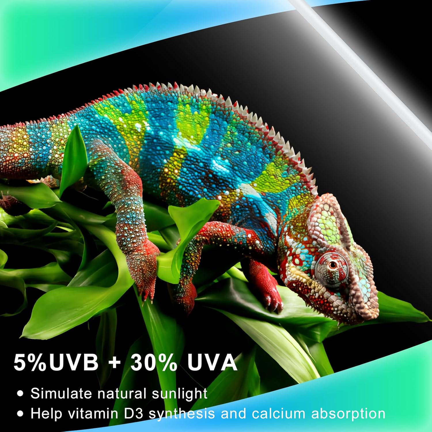 LUCKY HERP 2 Pack T5 UVB 5.0 Reptile Light 39W, UVA UVB Fluorescent Lamp Tube, UVB Lighting Bulb for Turtles, Chameleon, Tortoises, Lizard